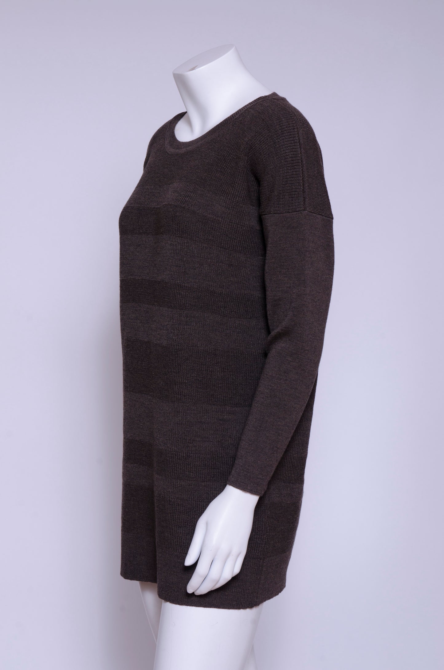 Kamilla lang genser med strukturstrikk