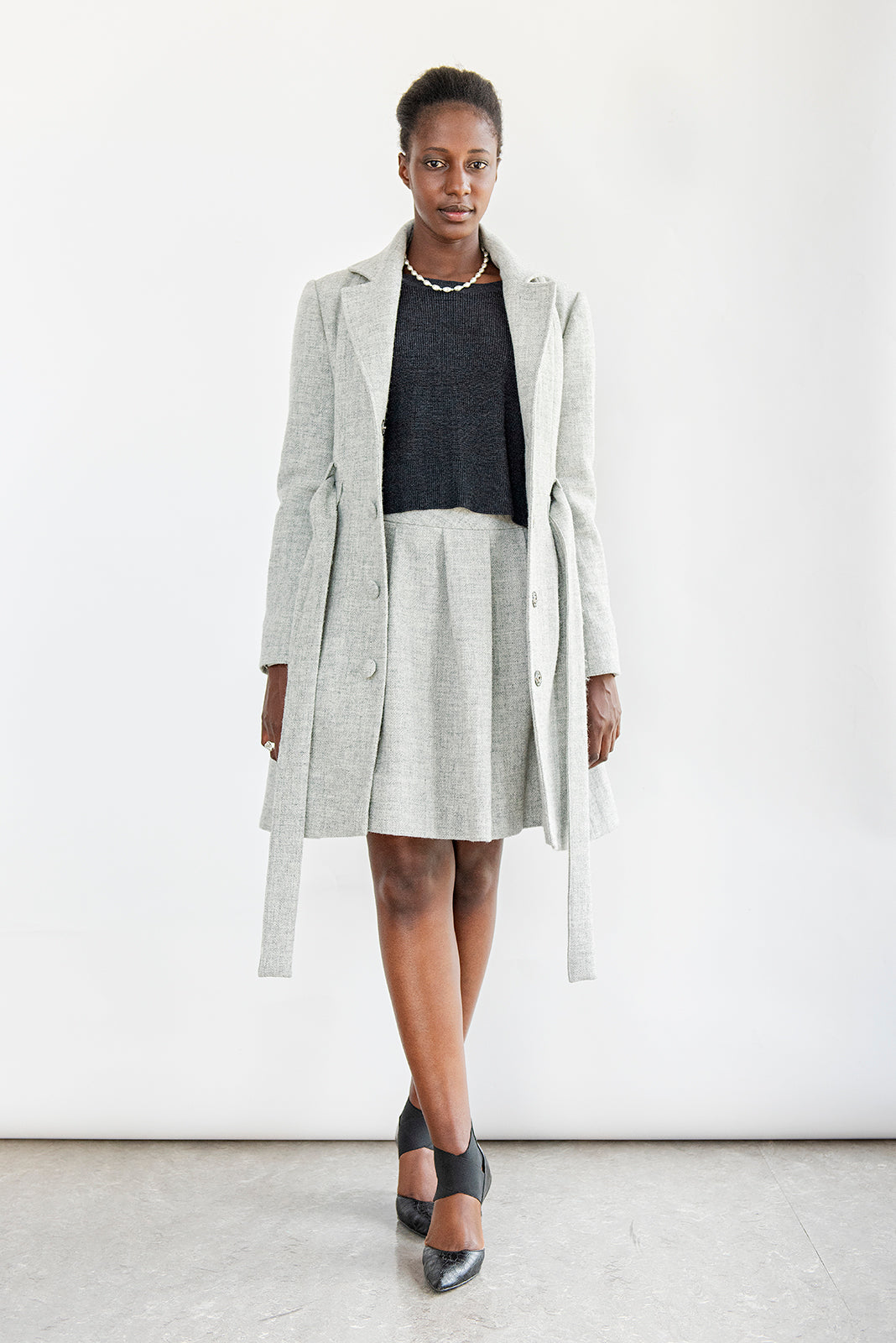 Katrine wool pleated skirt