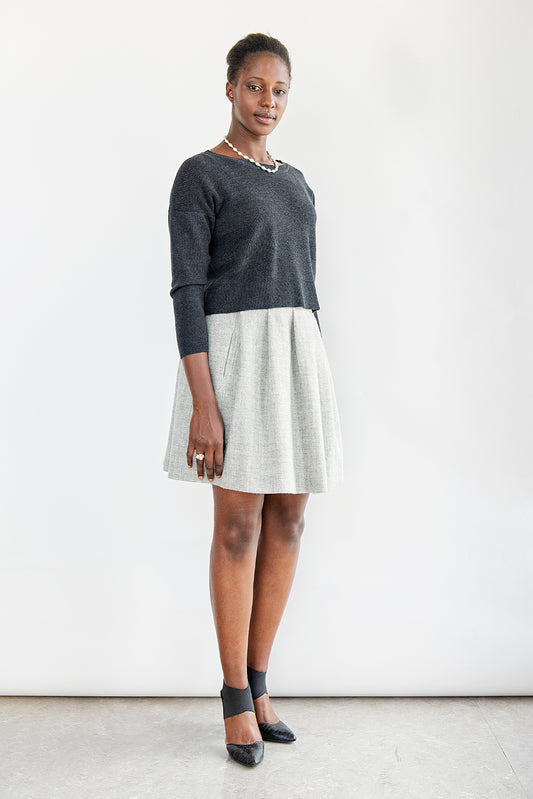 Katrine wool pleated skirt