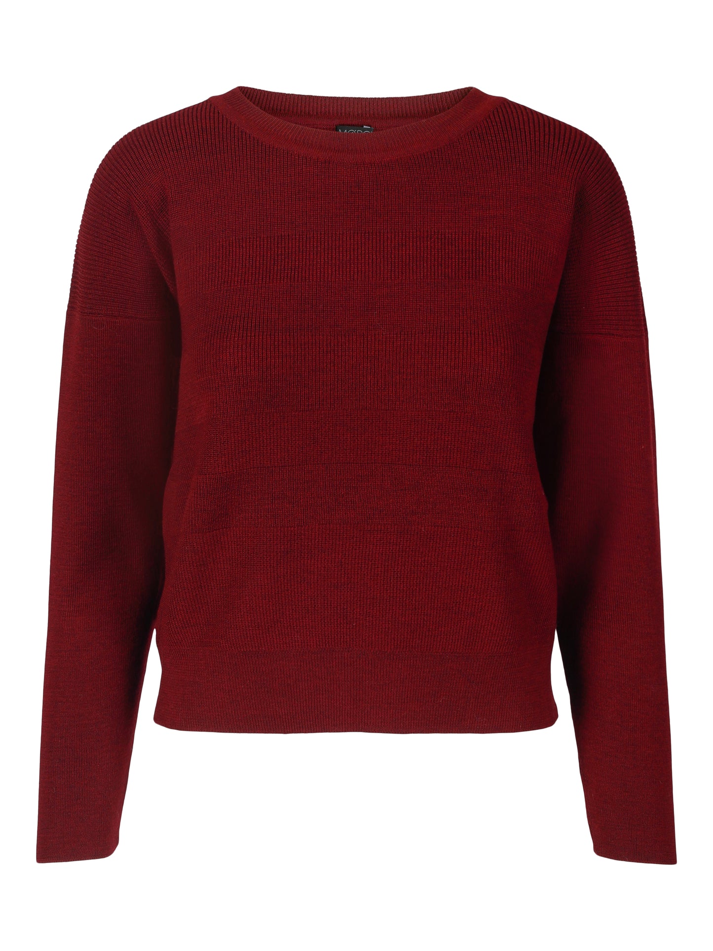 Kari kort genser med strukturmønster - vinrød